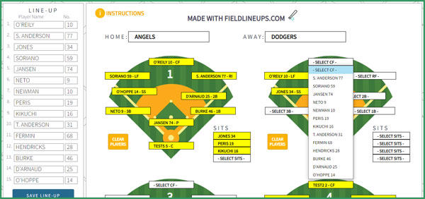 Fieldlineups Demo
